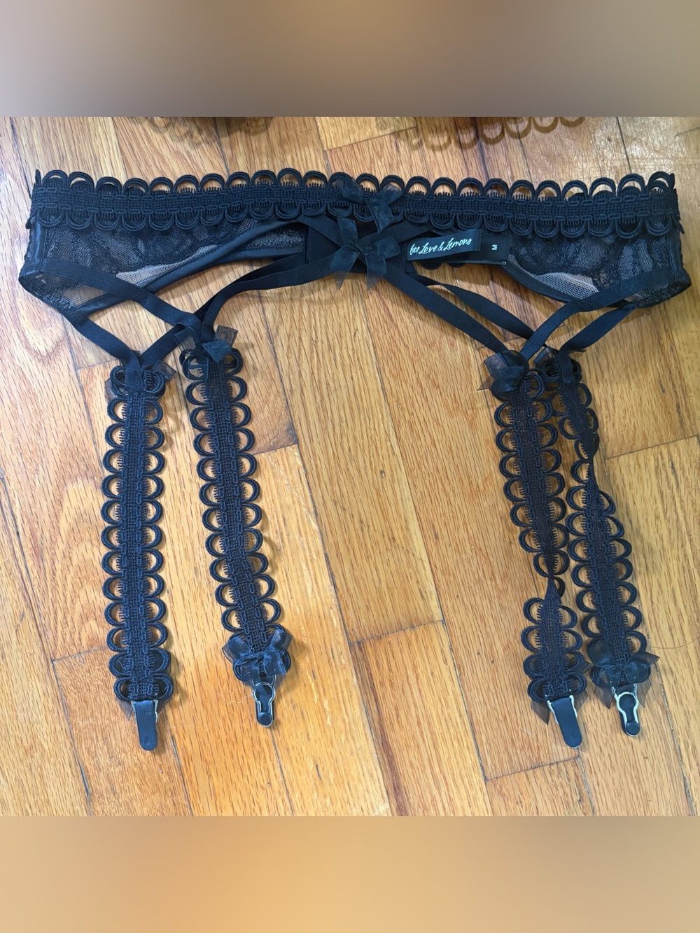 For Love and Lemons Black Lace Trim Garter